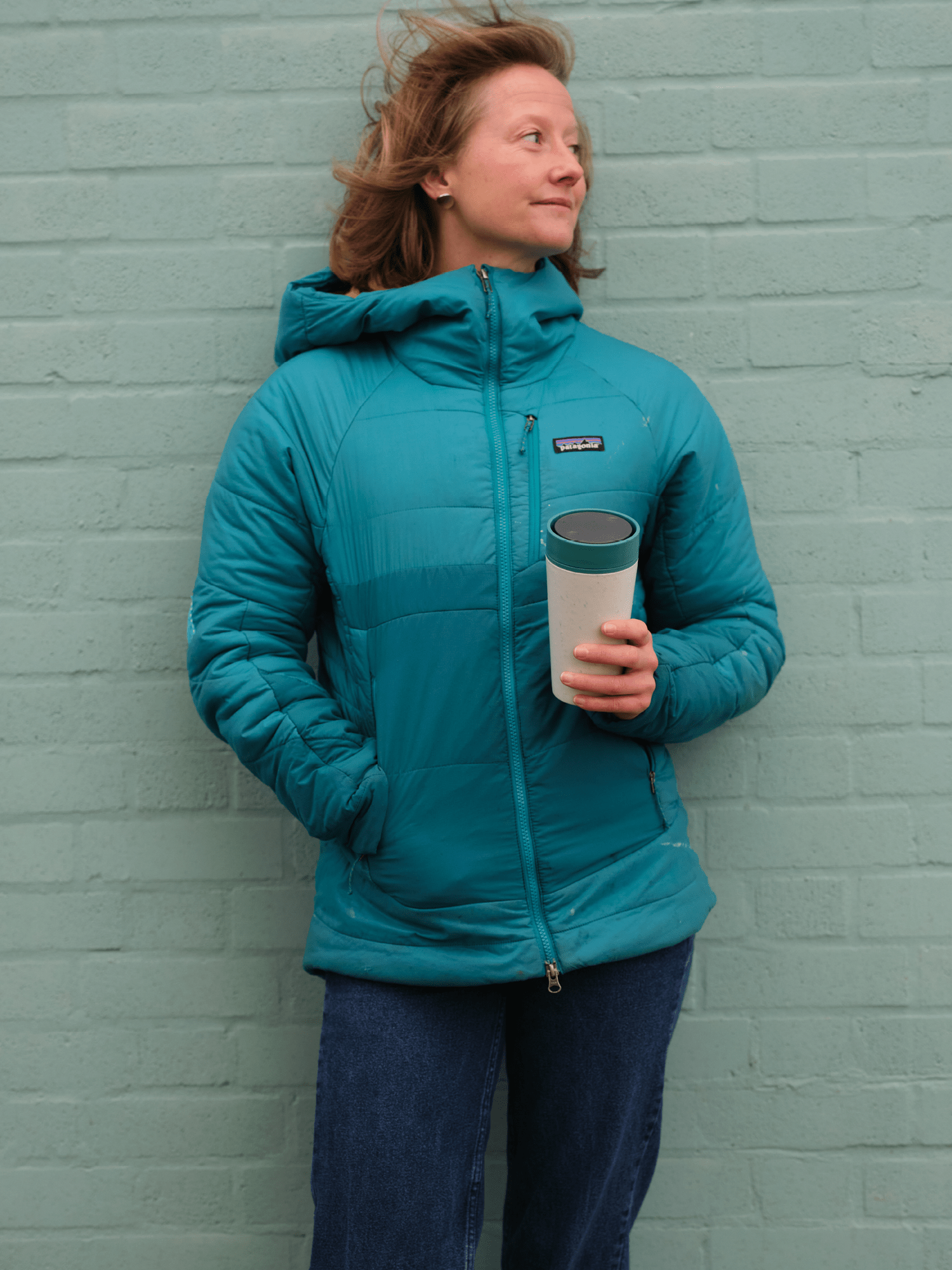 Green Reusable travel mugs