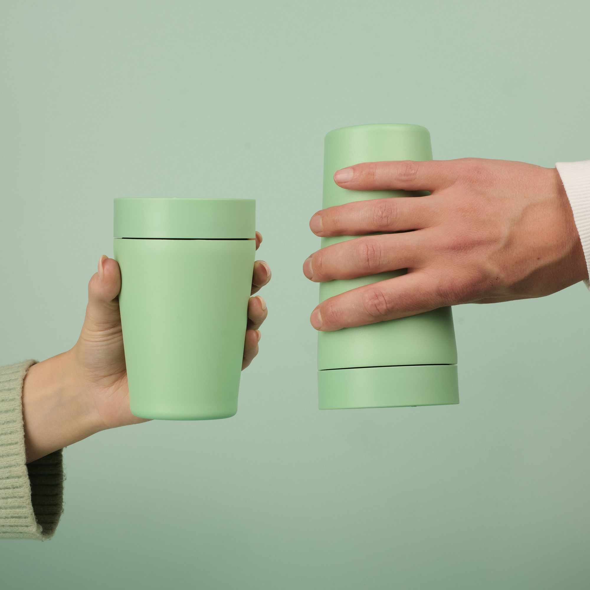 Circular&Co Reusable Travel Mug Coffee Cup Stainless Steel Seaglass Green