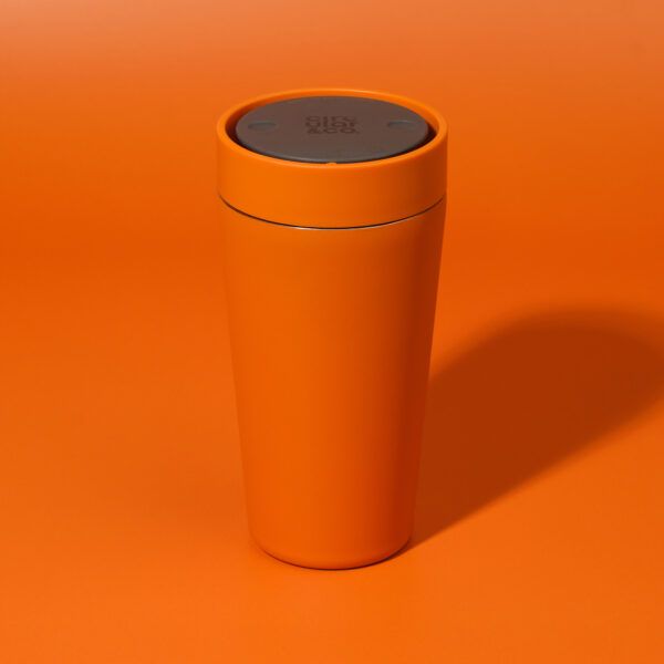 Circular&Co Reusable Travel Mug Coffee Cup Stainless Steel Sunrise Orange 12oz