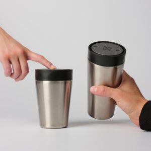Circular&Co Reusable Travel Mug Coffee Cup Uncoated Stainless Steel Ink Black