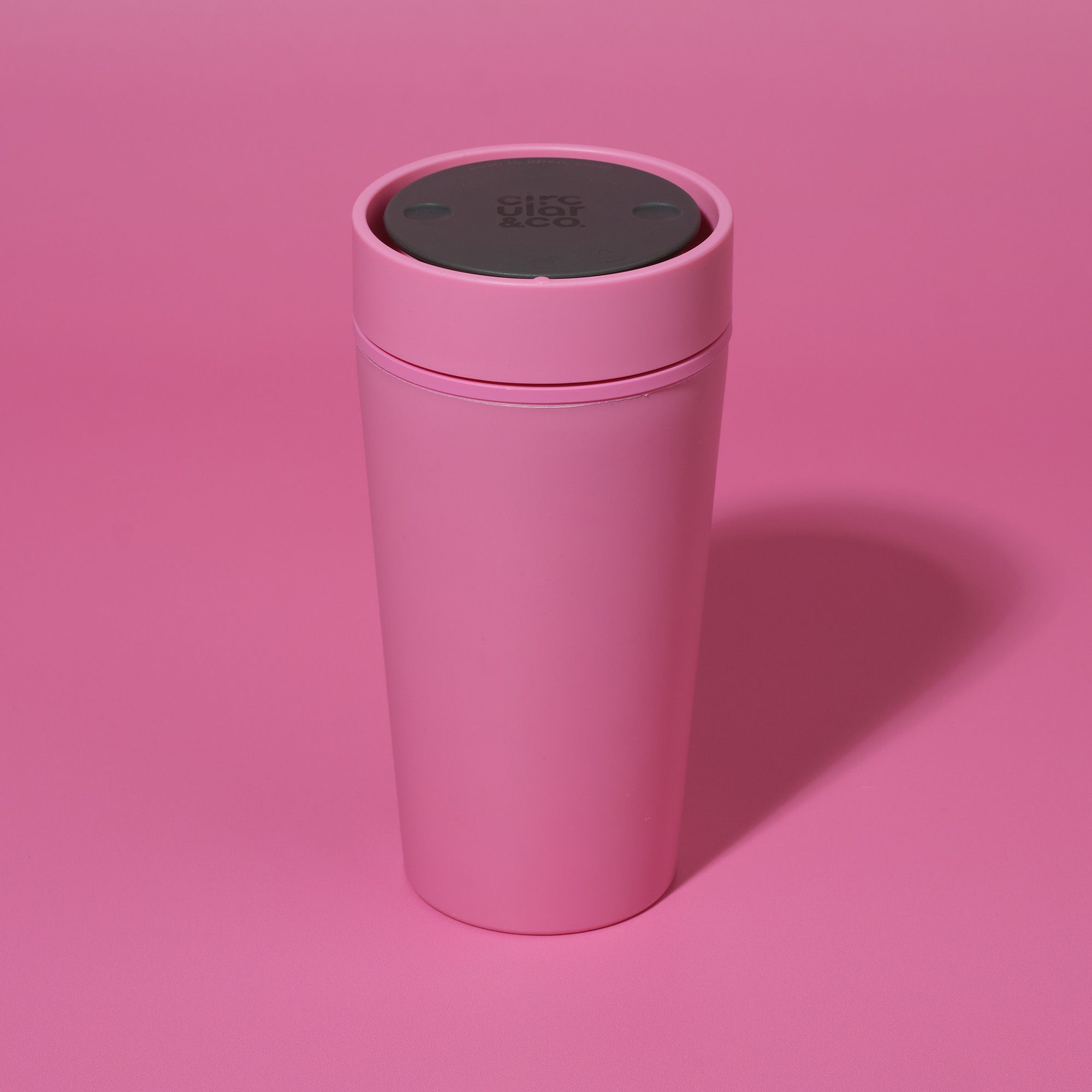 Circular&Co_Website_Bubblegum_Reusable Cup_Candy Pink_12oz Circular&Co Reusable Coffee Cup Made From Recycled Bubblegum Candy Pink 12oz